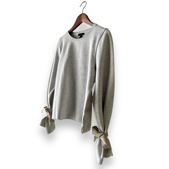 J. Crew Gray Tie Sleeve Knit Sweater Women’s Size S - Picture 3 of 6